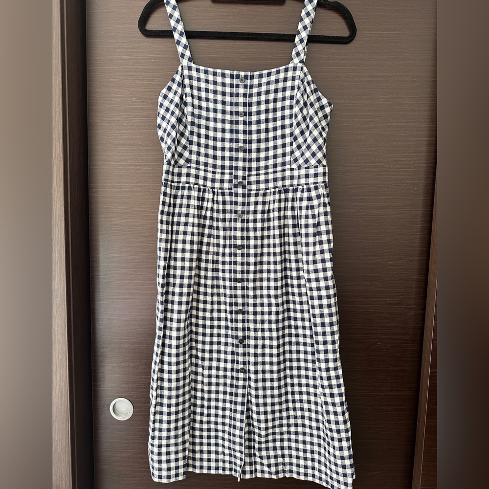 Draper James Navy and White Checkered Dress